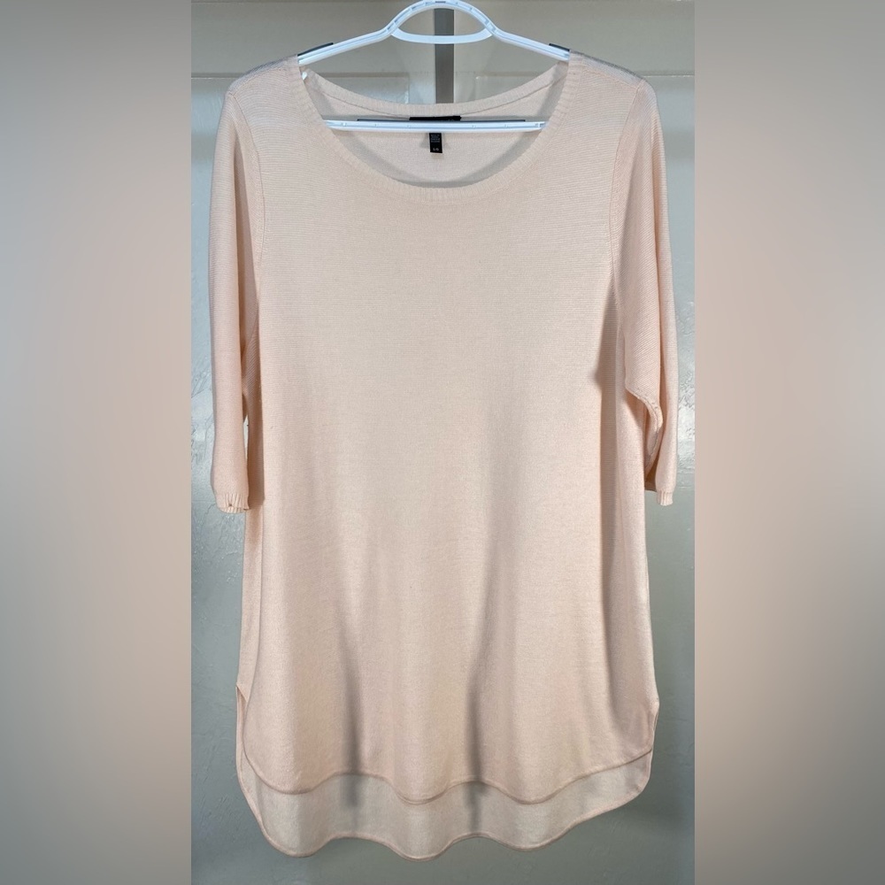 Eileen Fisher Knit Half Sleeve Sweater in Pink Size L